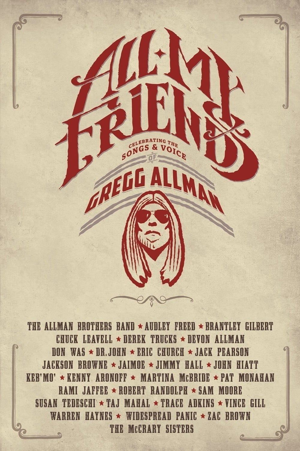 همه دوستان من - جشن آهنگ ها و صدای Gregg Allman